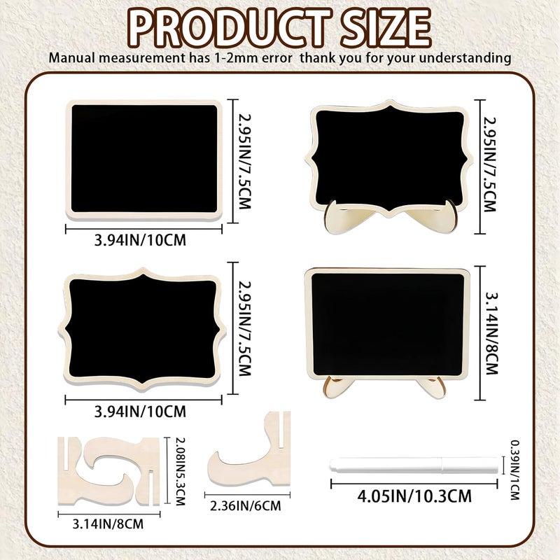 BADAO 20PCS Mini Chalkboard Signs for Food Party Buffet Display Small Rectangle Chalkboards Blackboard with Stand for Tables w/1 Liquid Chalk,Wood Place Cards for Wedding,Birthday Party, Message Board Signs - Image 3